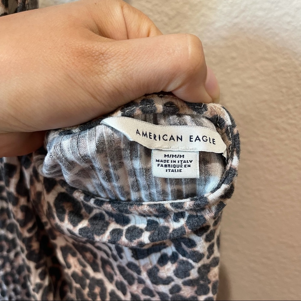 American Eagle Leopard Print Halter Mini Dress - image 3